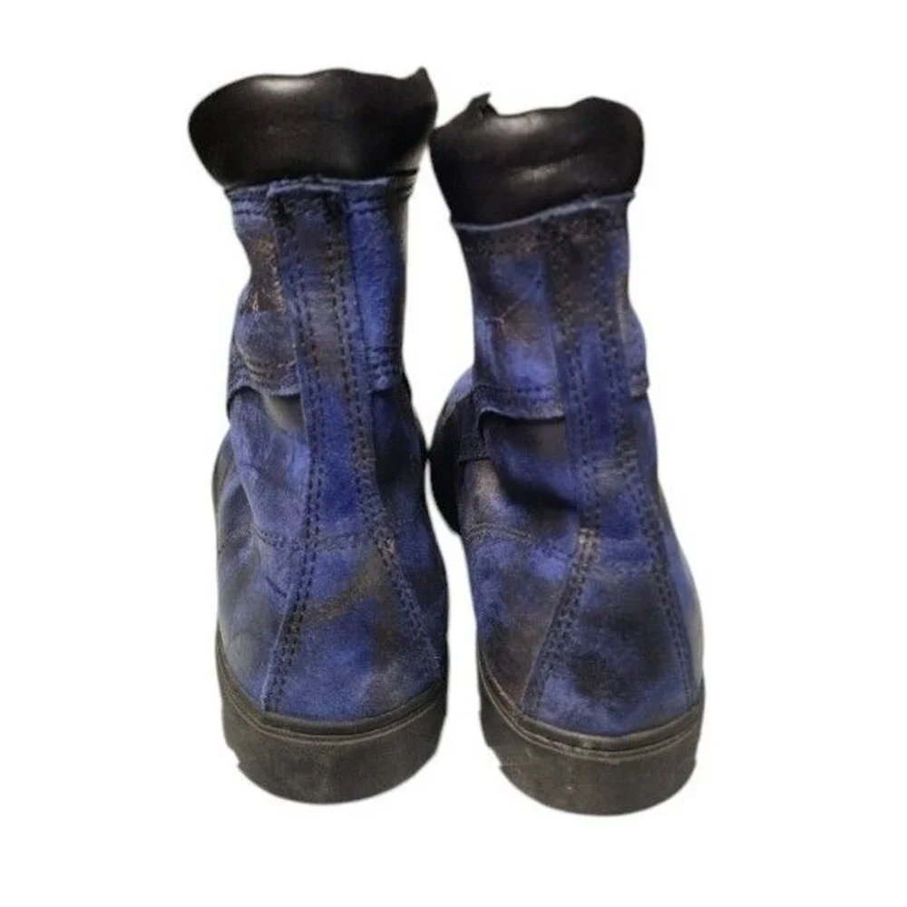 Wolverine 1000 Mile Combat Boots Blue Camo Abstract Size 11D Leather Limited Ed.